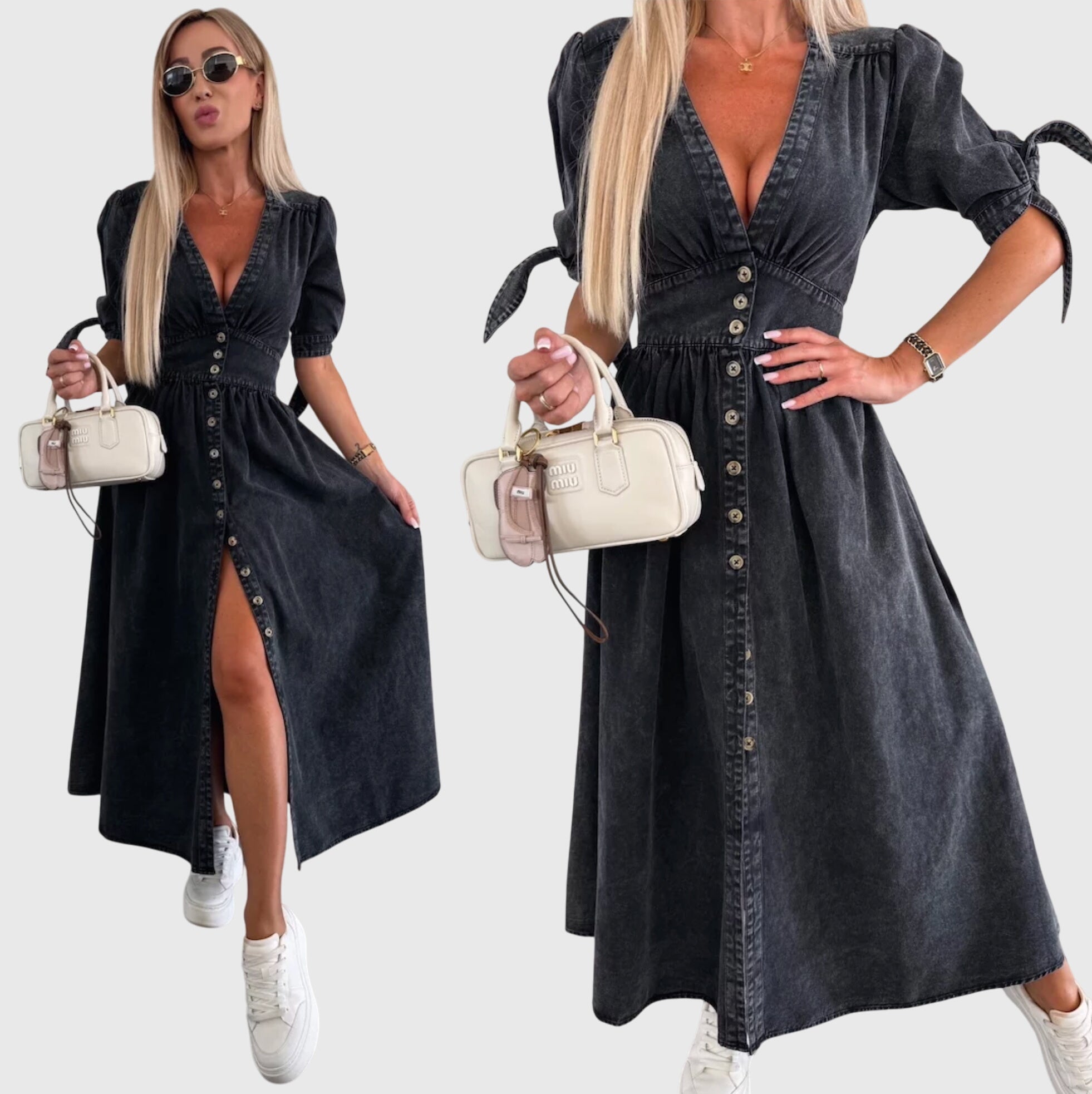 Sophia | Elegancka sukienka jeansowa