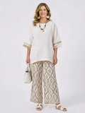 Alverra | Elegancki top i zestaw casualowych spodni