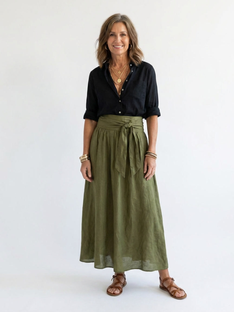 Prudence | Zestaw Spódnica Kopertowa i Bluzka w Stylu Boho Chic