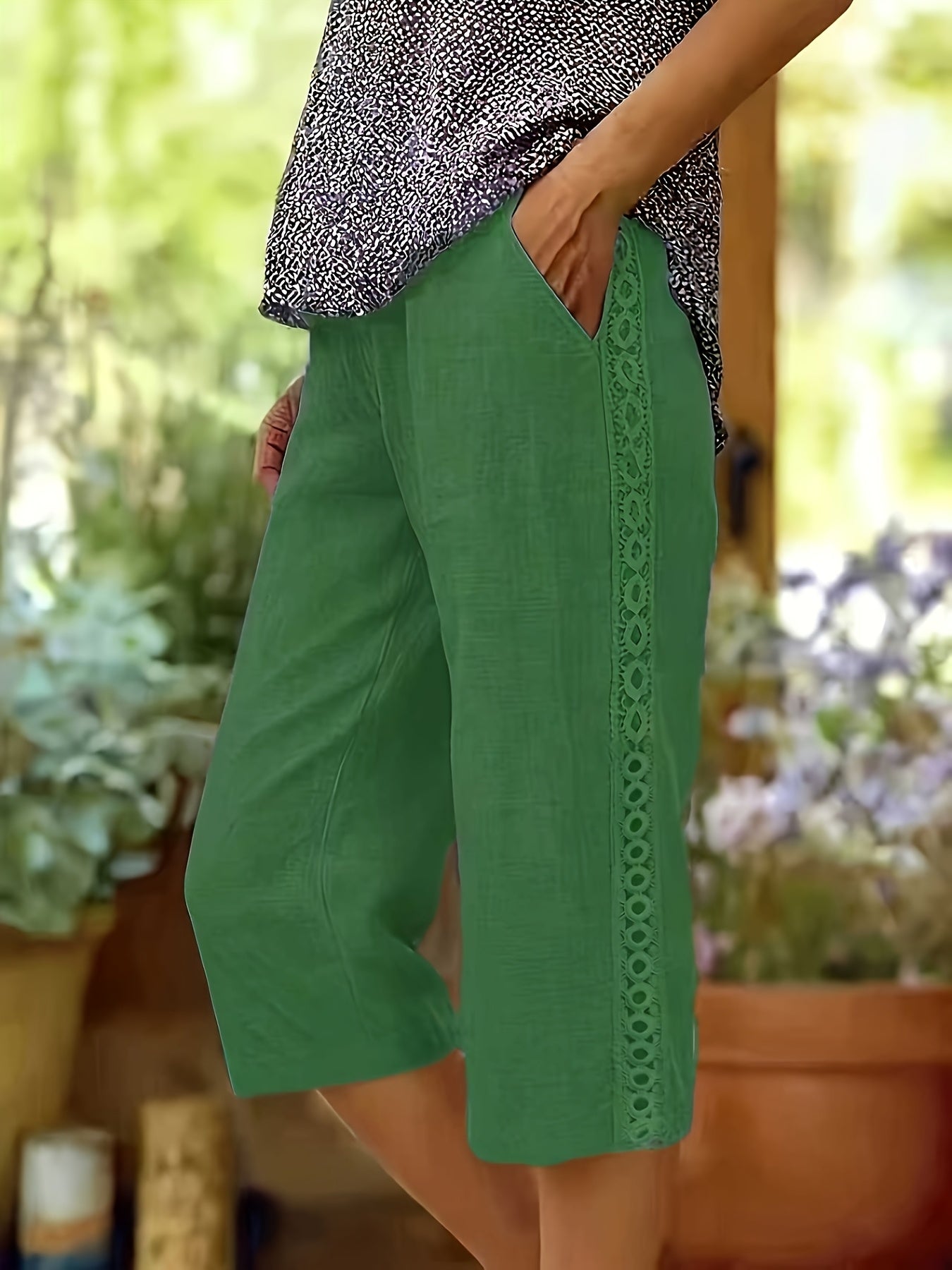 Agnes - Luźne Spodnie Capri