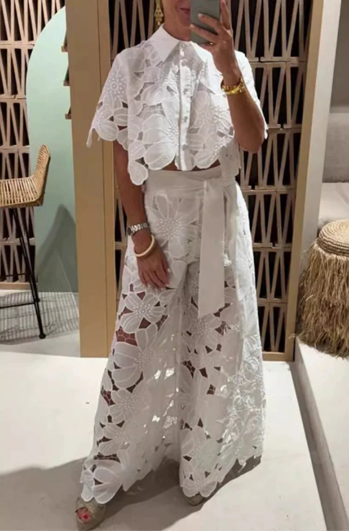 Kristin | Elegancki, Oddychający Letni Komplet Koronkowy
