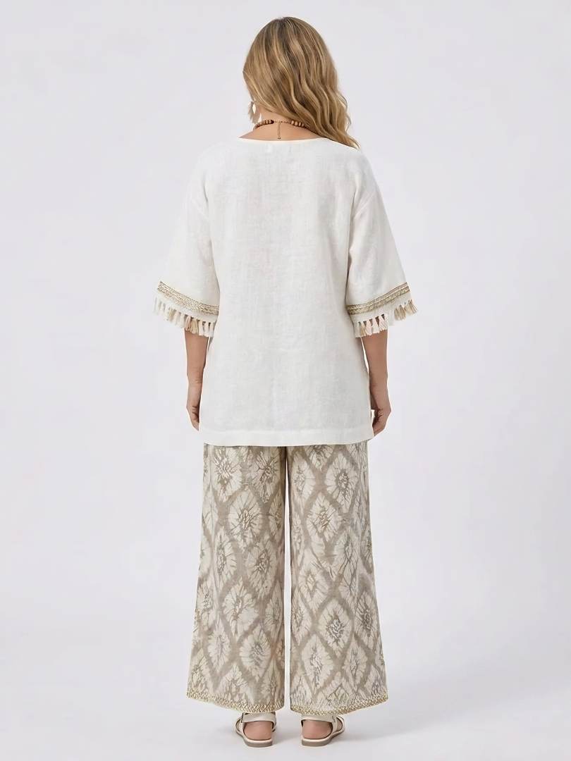 Alverra | Elegancki top i zestaw casualowych spodni
