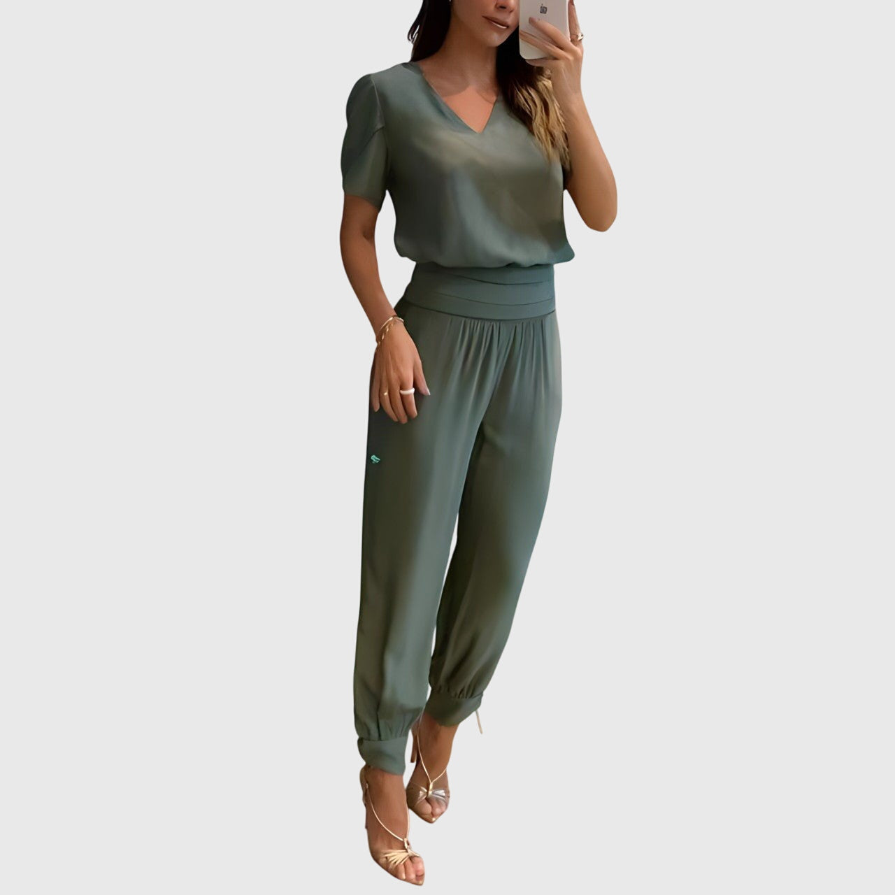 Jennifer | Stylowy komplet: bluzka i spodnie
