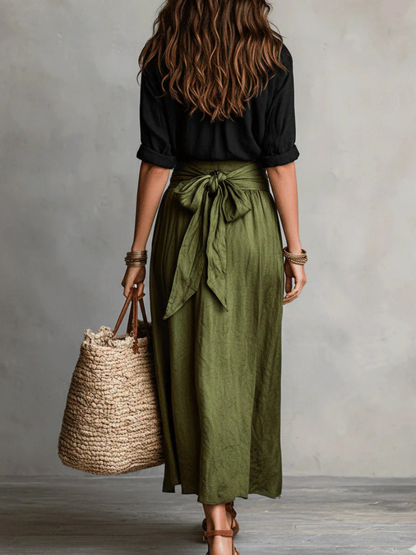 Prudence | Zestaw Spódnica Kopertowa i Bluzka w Stylu Boho Chic