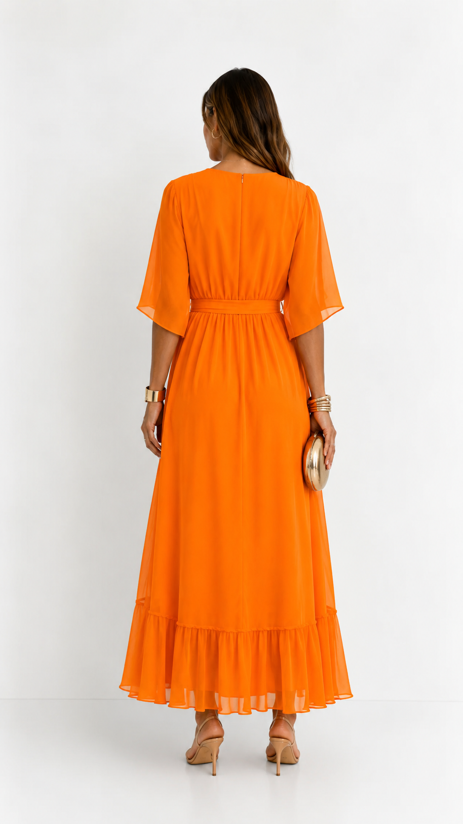 Eloise | Elegancka kopertowa sukienka maxi z szyfonu