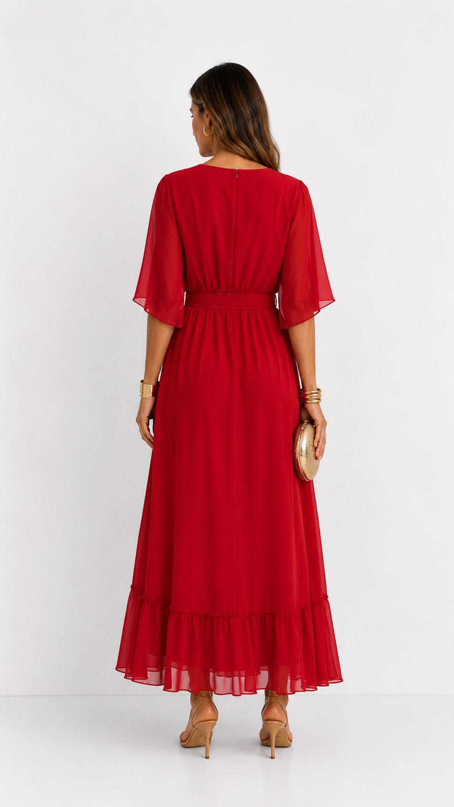 Eloise | Elegancka kopertowa sukienka maxi z szyfonu
