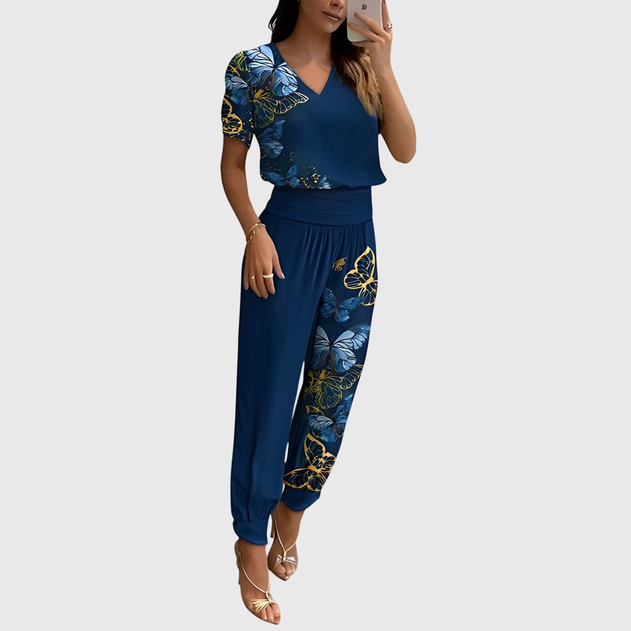 Jennifer | Stylowy komplet: bluzka i spodnie
