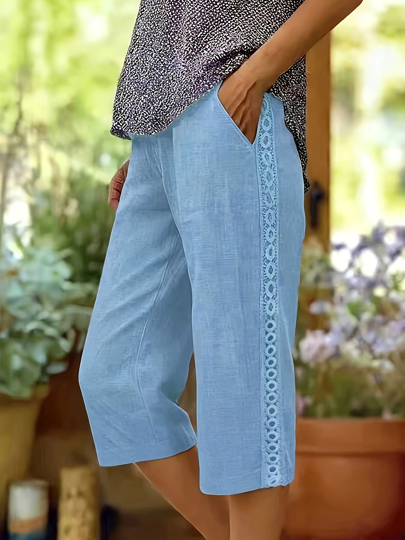 Agnes - Luźne Spodnie Capri