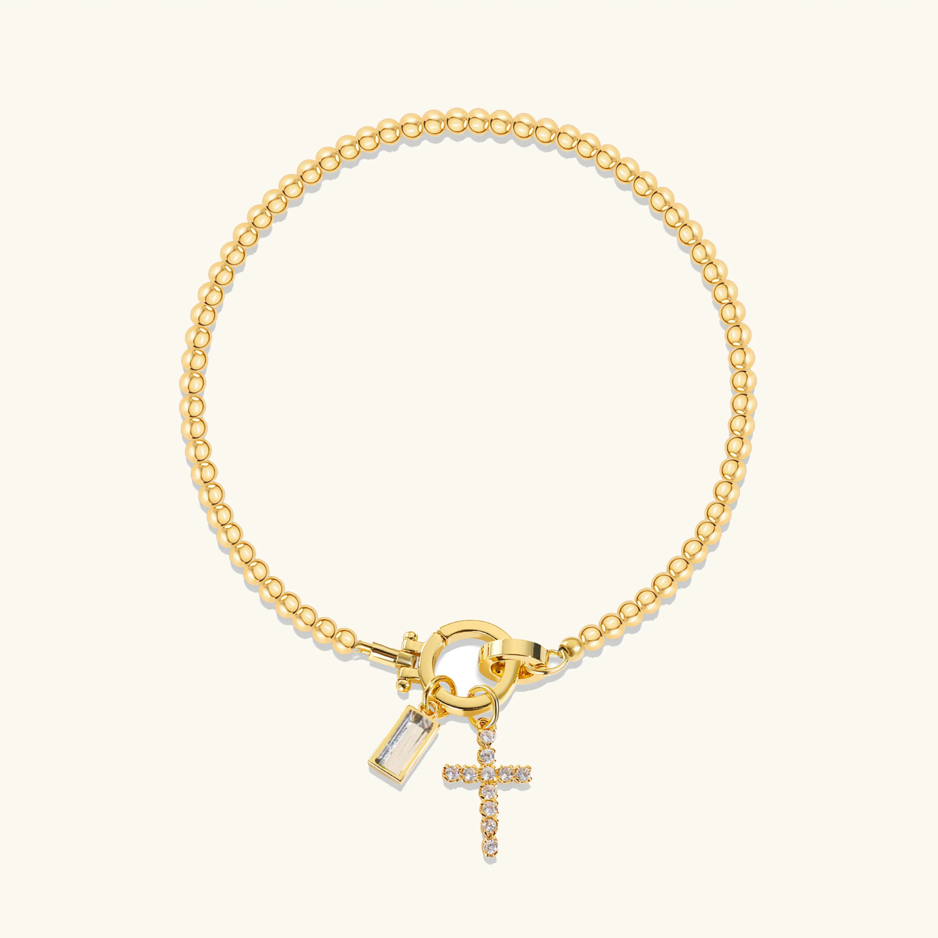 Bransoletka Amalia Birthstone z krzyżykiem