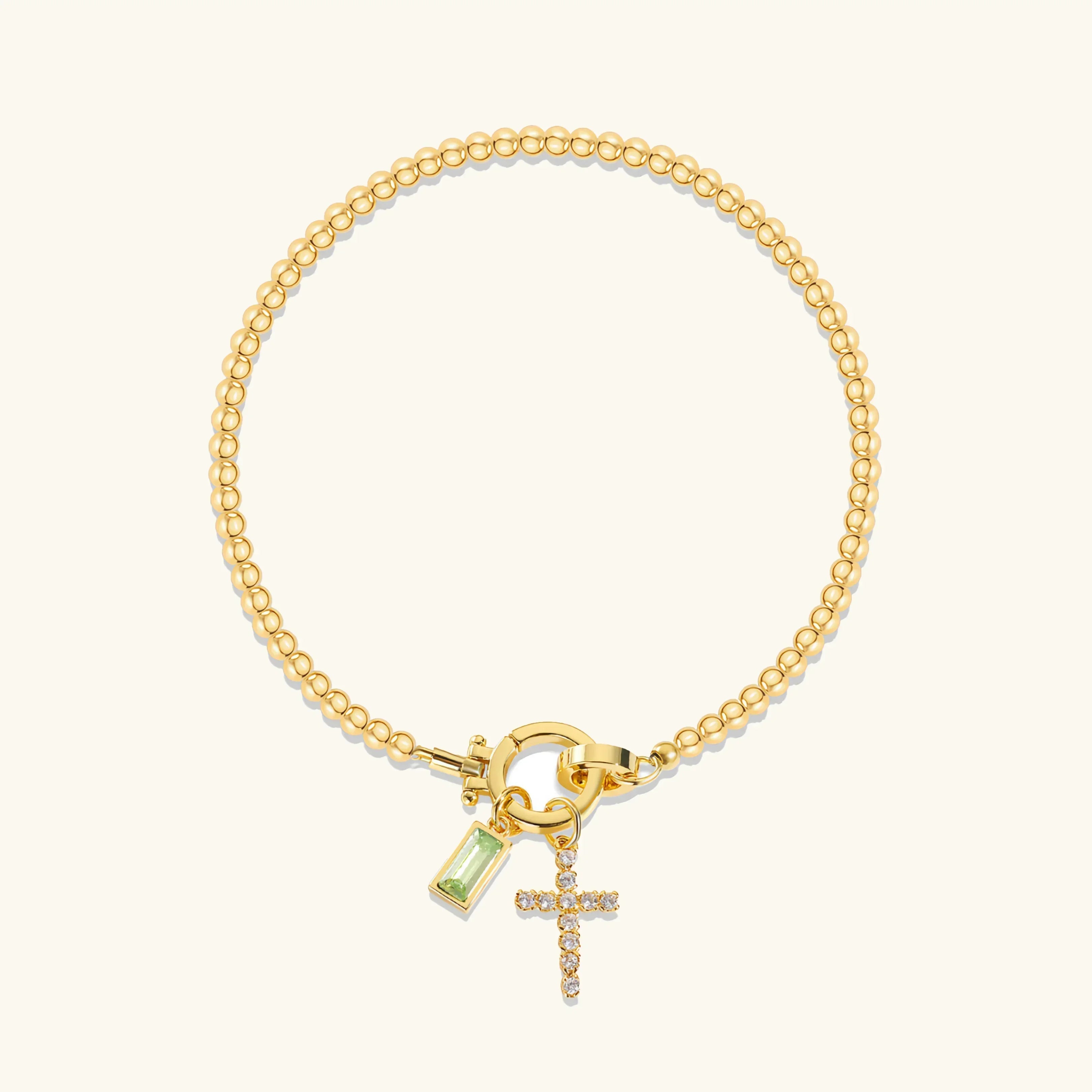 Bransoletka Amalia Birthstone z krzyżykiem