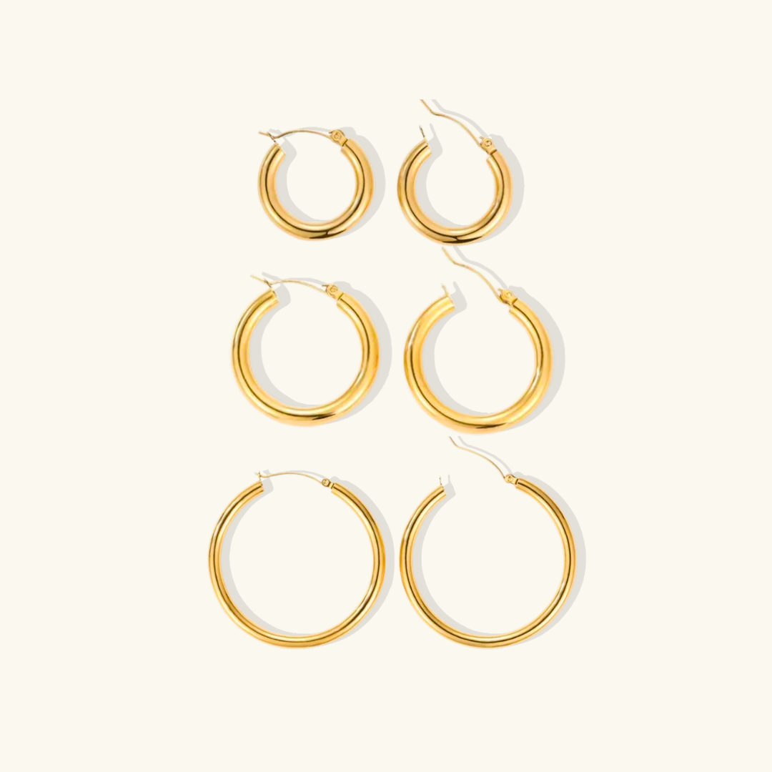 Klasyczny zestaw kolczyków kółek