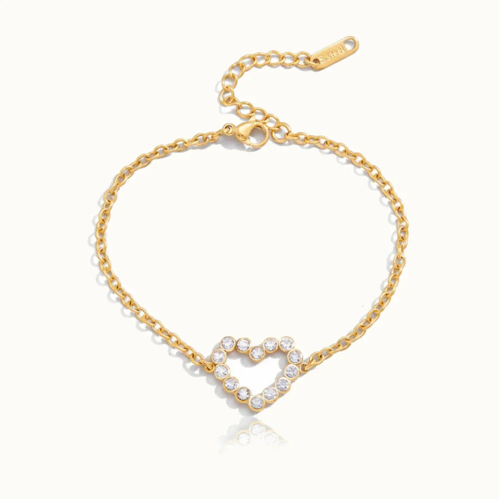 Złota bransoletka „Luv Diamond Heart”