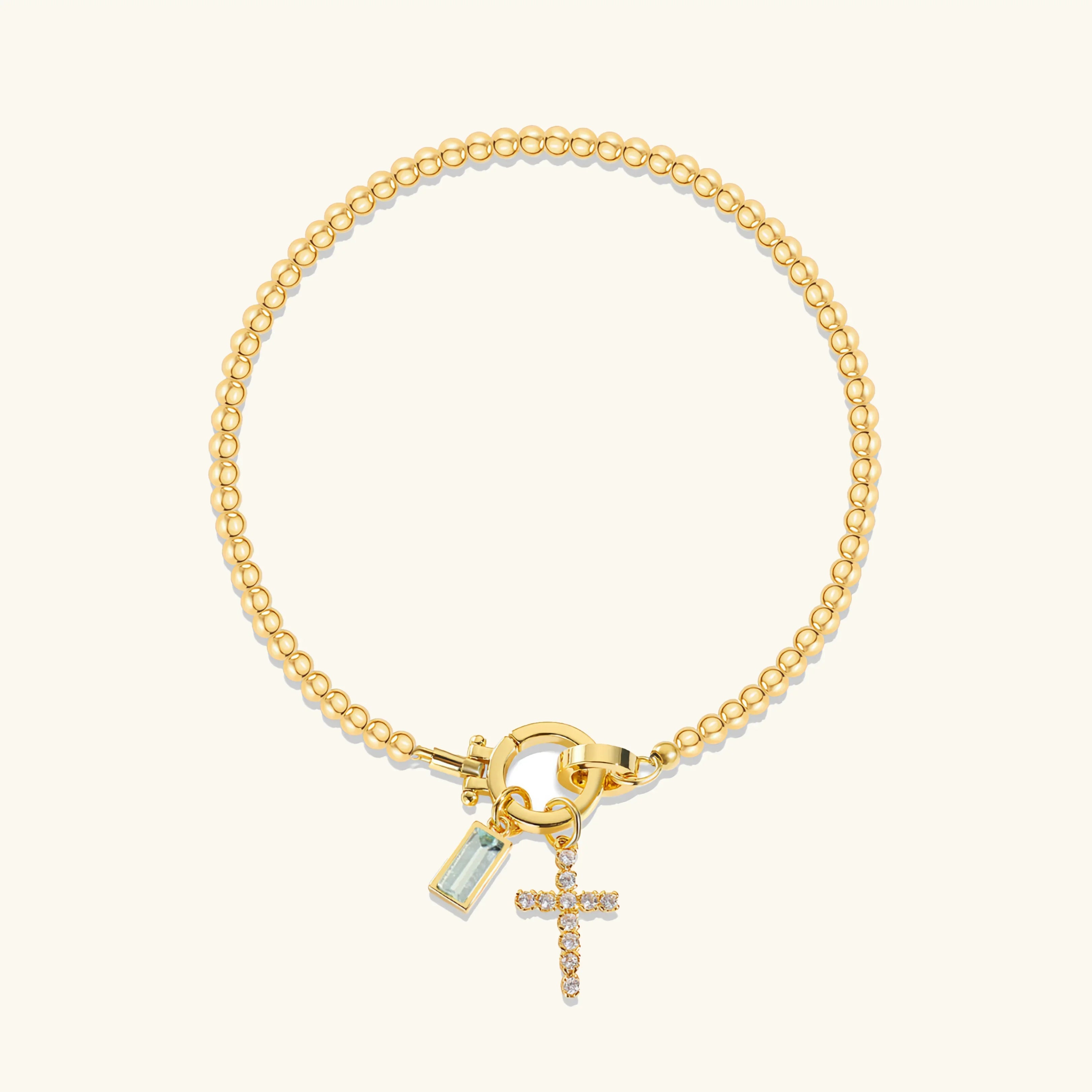 Bransoletka Amalia Birthstone z krzyżykiem