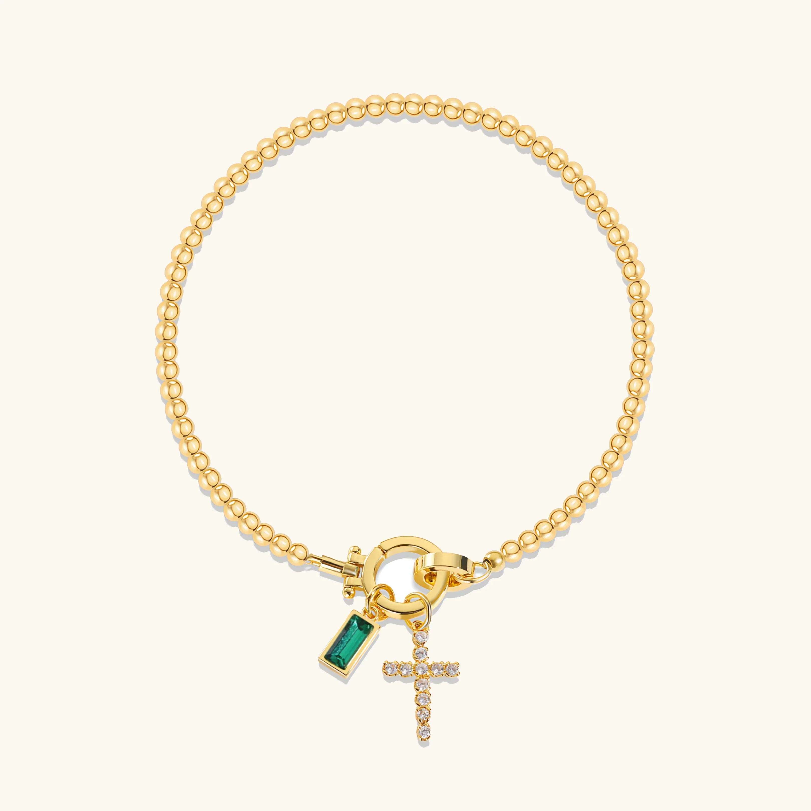 Bransoletka Amalia Birthstone z krzyżykiem