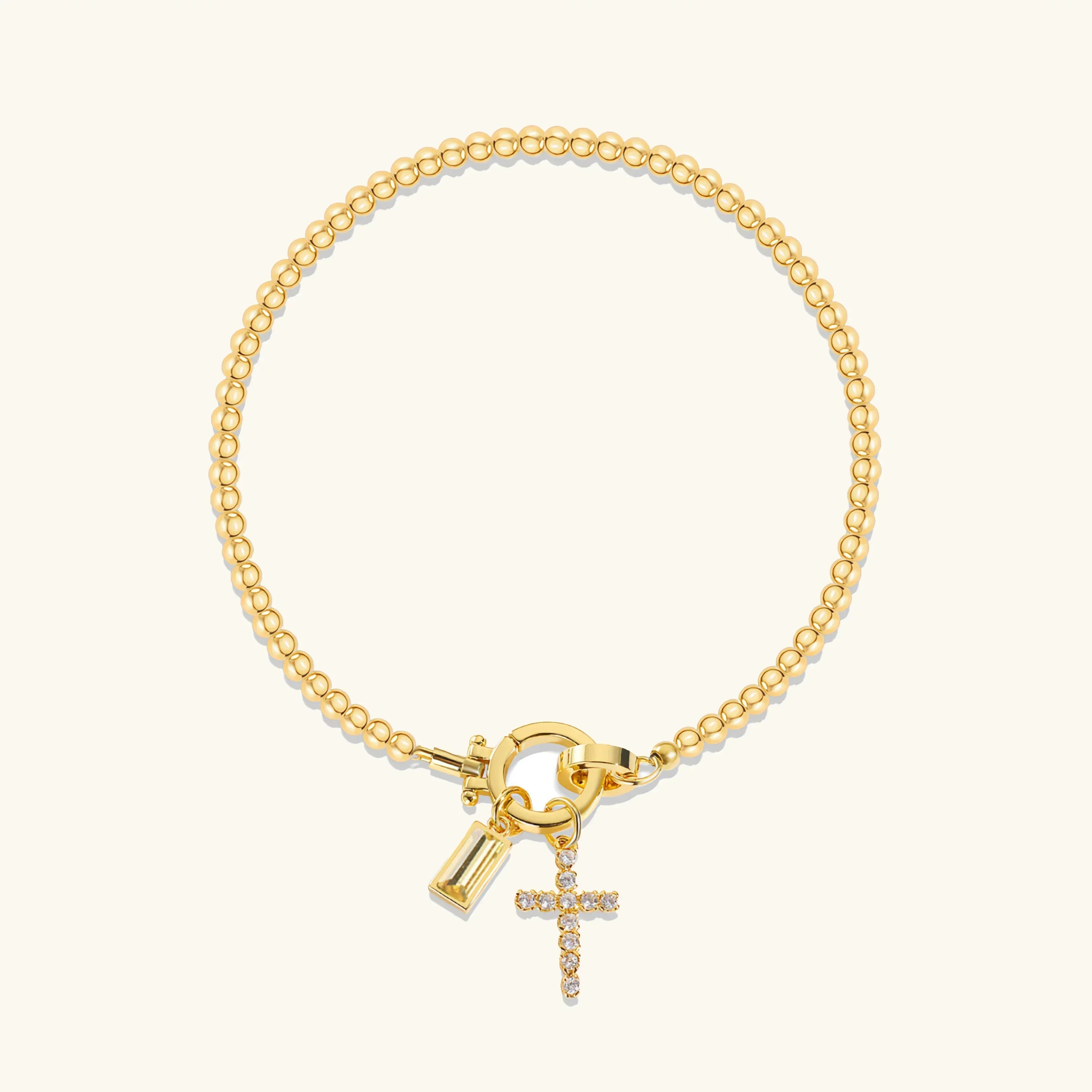 Bransoletka Amalia Birthstone z krzyżykiem
