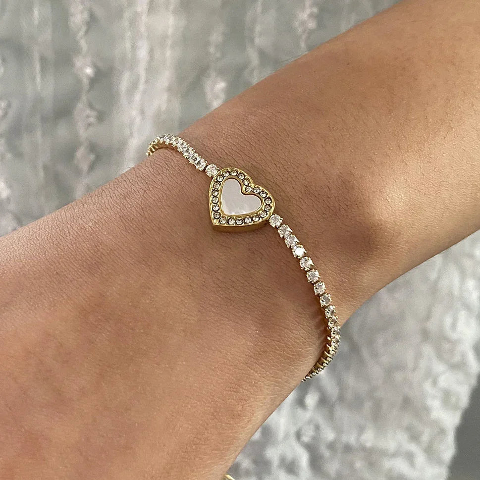 Bransoletka tenisowa Cameron Diamond Heart