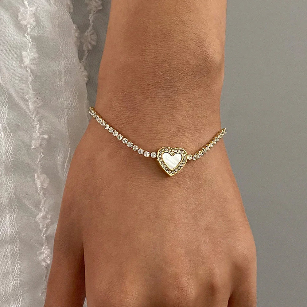 Bransoletka tenisowa Cameron Diamond Heart