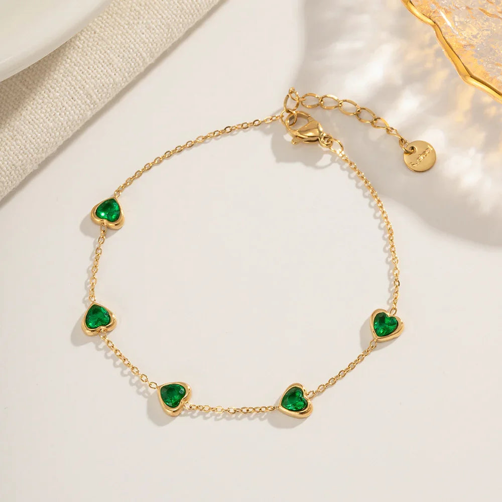 Bransoletka Francia Green Heart