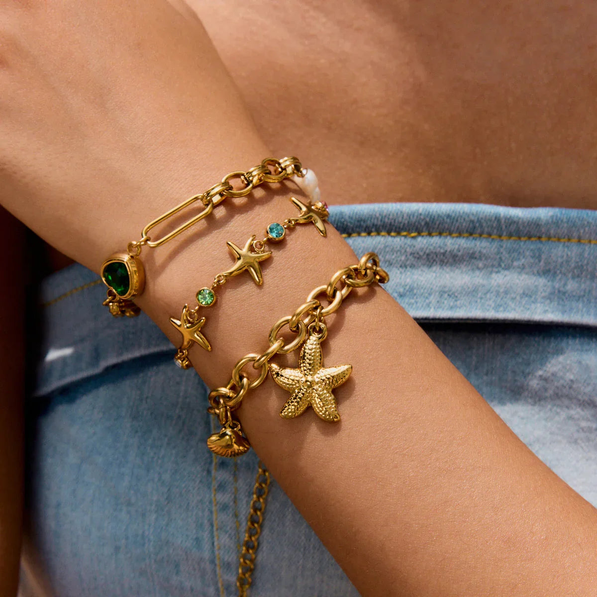 Bransoletka Kristine Golden Starfish