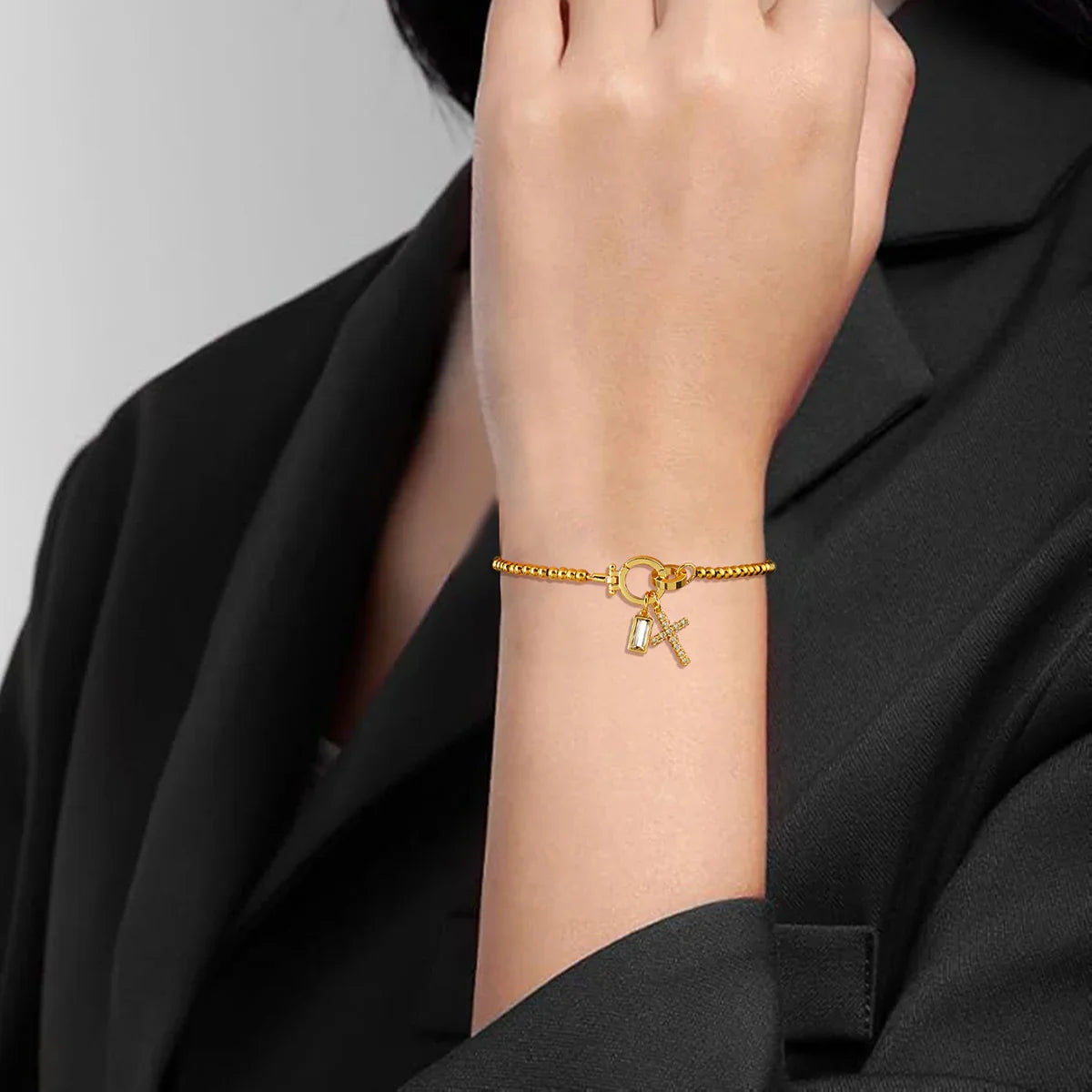 Bransoletka Amalia Birthstone z krzyżykiem