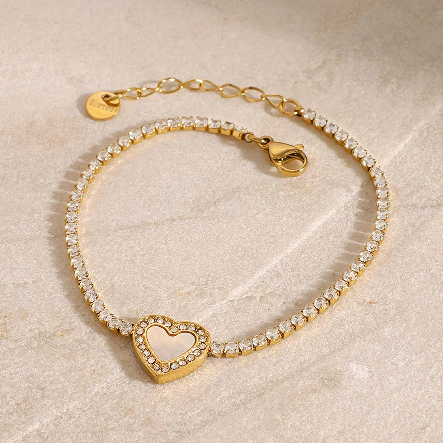Bransoletka tenisowa Cameron Diamond Heart