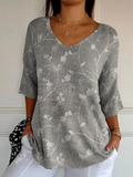 Damski sweter z dzianiny w kwiatowy wzór w stylu vintage, casualowy