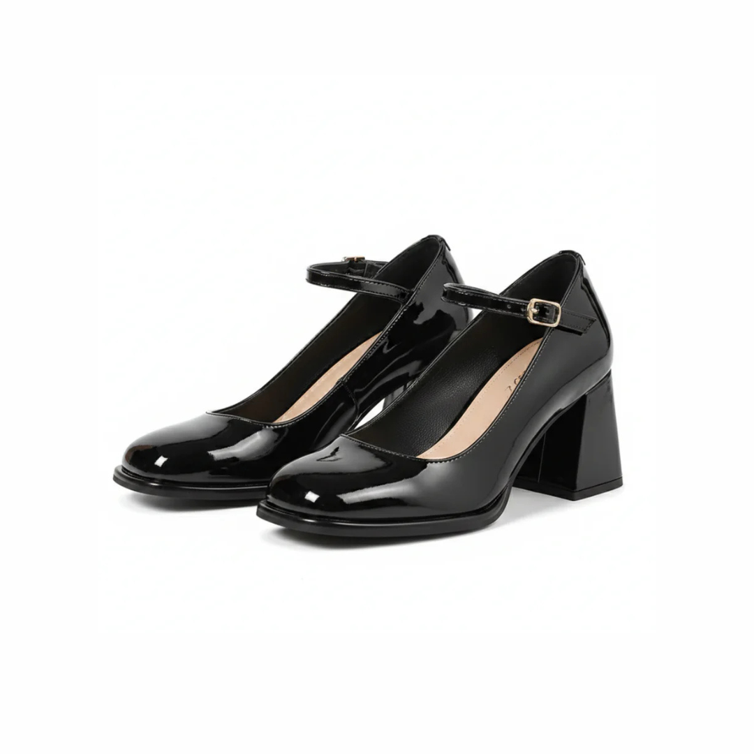 Celeste | Patent Strap Heels