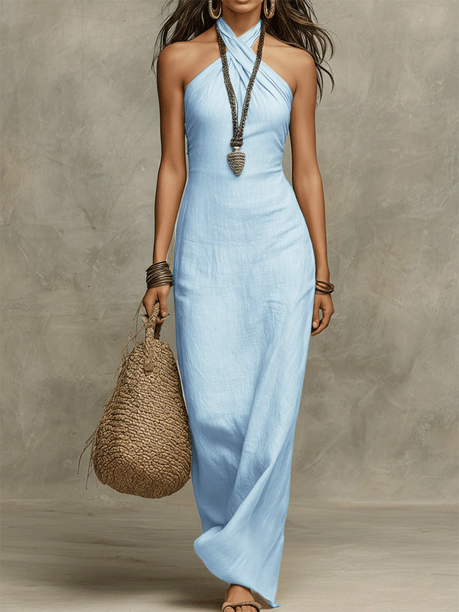 Nila | Elegancka Maxi Sukienka w Stylu Vintage