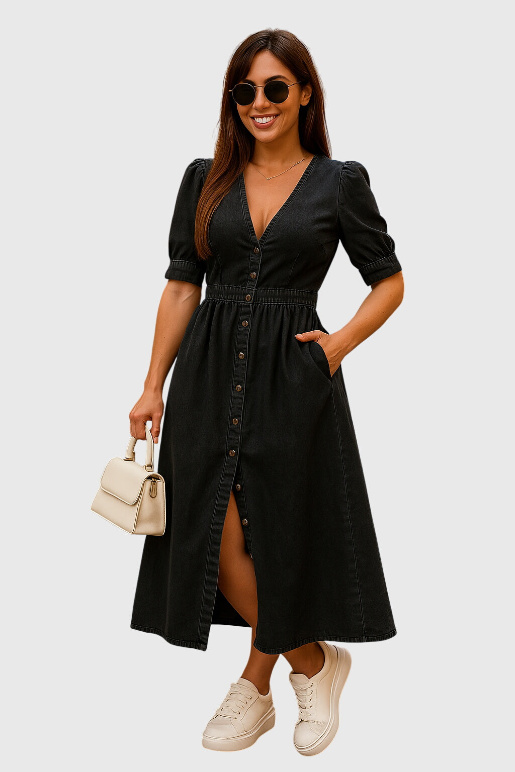 Jacqueline | Elegancka sukienka jeansowa