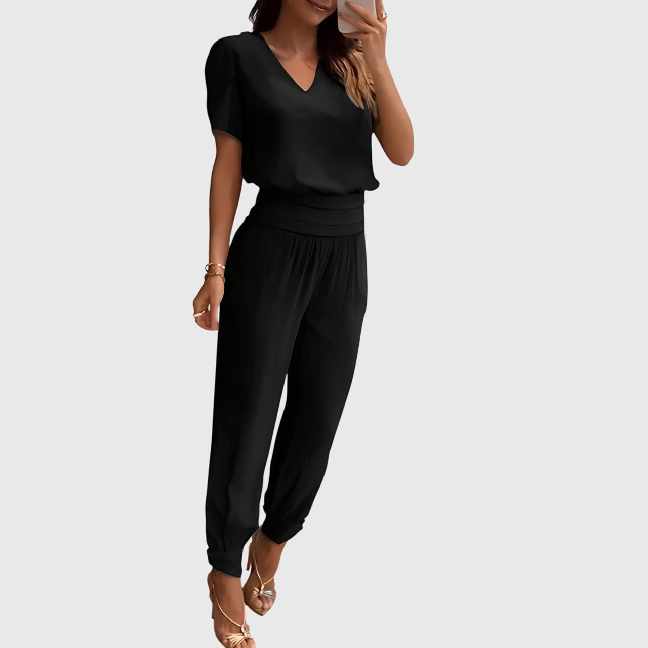 Jennifer | Stylowy komplet: bluzka i spodnie