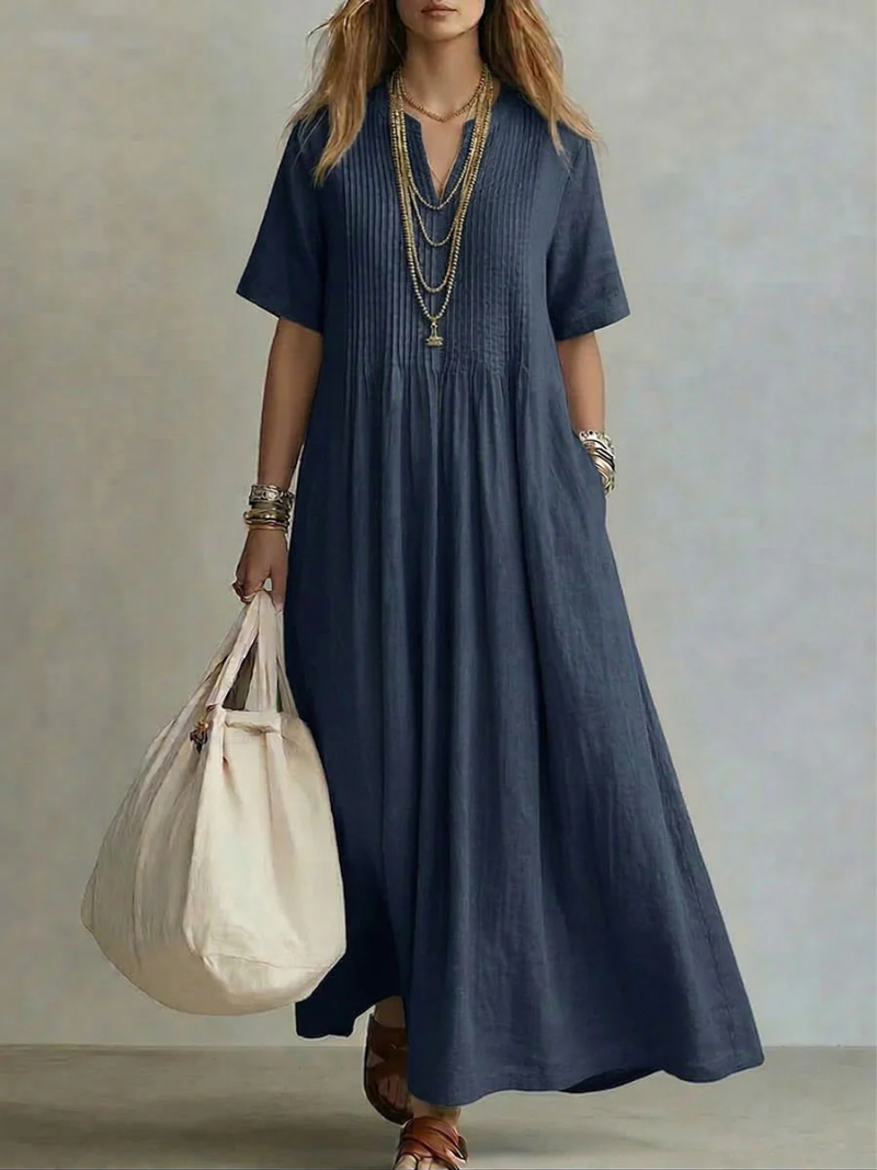 Natalia - Plisowana sukienka maxi