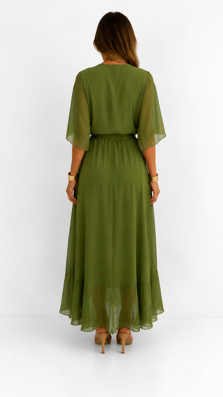 Eloise | Elegancka kopertowa sukienka maxi z szyfonu