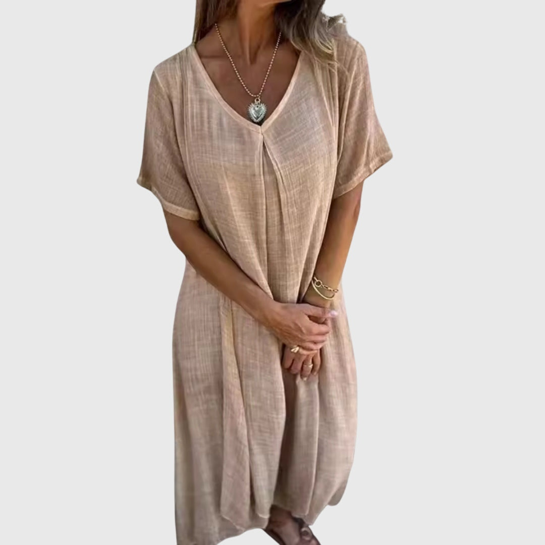 Fiona – Elegancka, lekka sukienka z dekoltem w serek