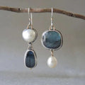 Srebrne kolczyki Graceful Blue Pearl