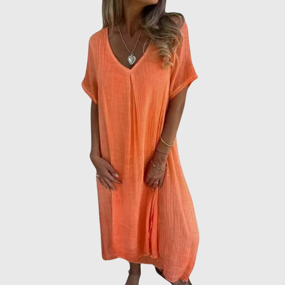 Fiona – Elegancka, lekka sukienka z dekoltem w serek