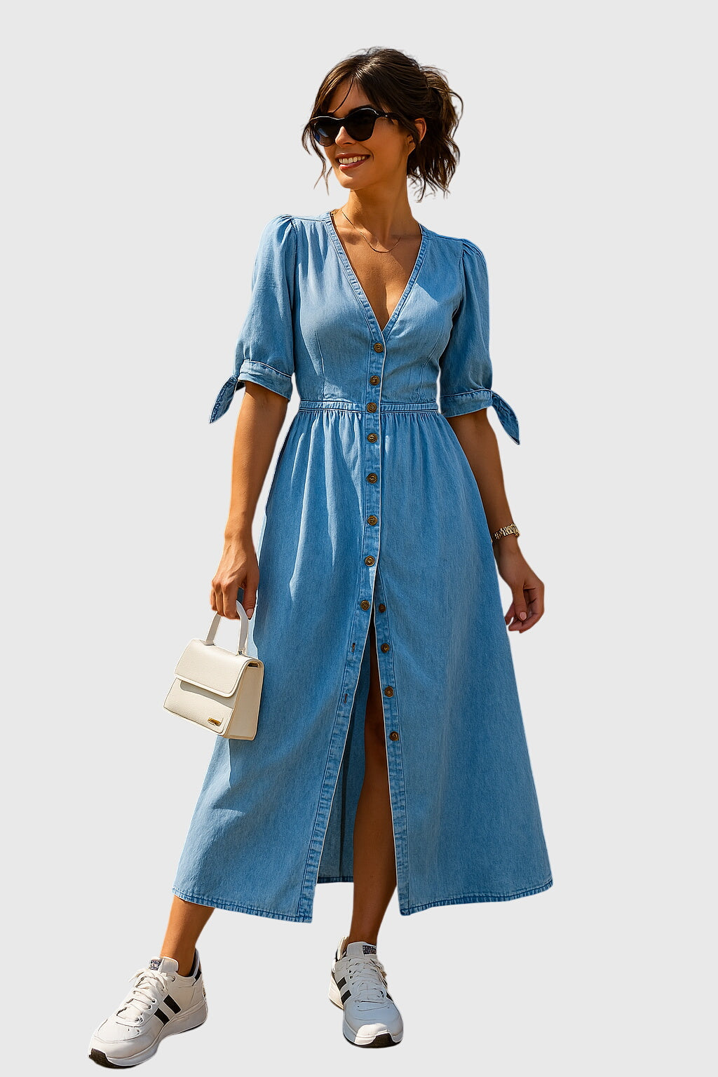 Jacqueline | Elegancka sukienka jeansowa