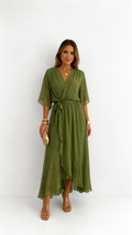 Eloise | Elegancka kopertowa sukienka maxi z szyfonu