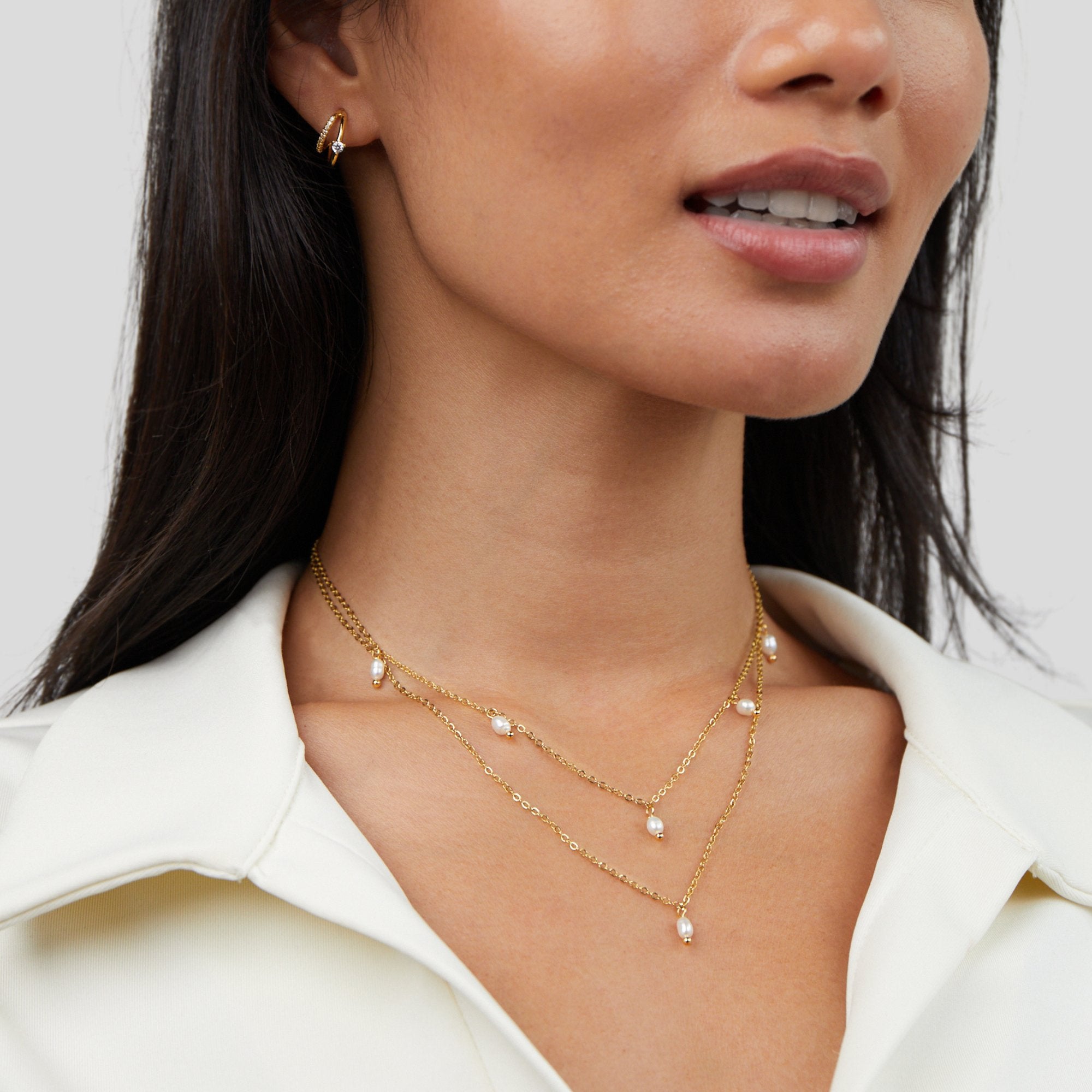 Naszyjnik Kayla Pearl Drop z warstwami