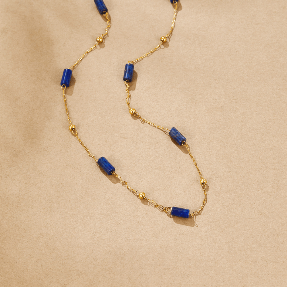 Naszyjnik z koralików z lapis lazuli