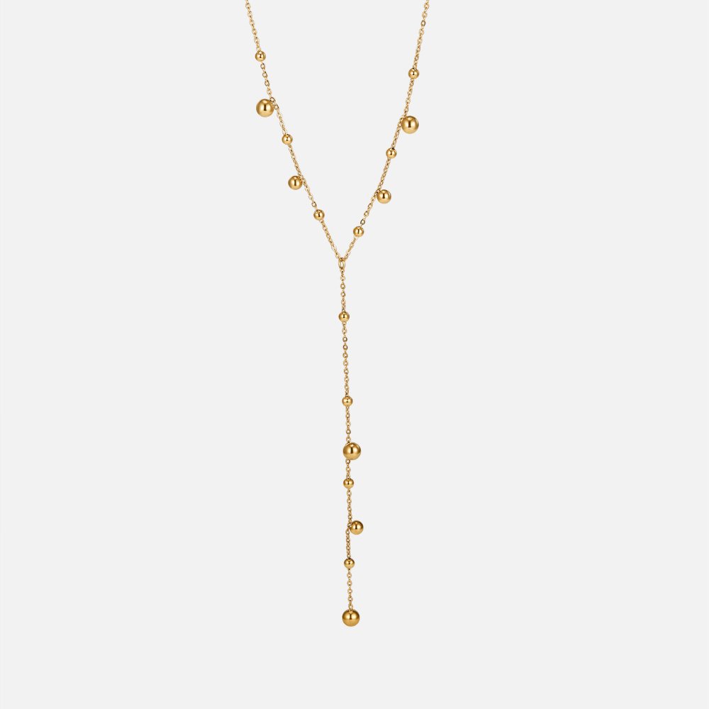 Naszyjnik Lovi Gold Beads z frędzlami