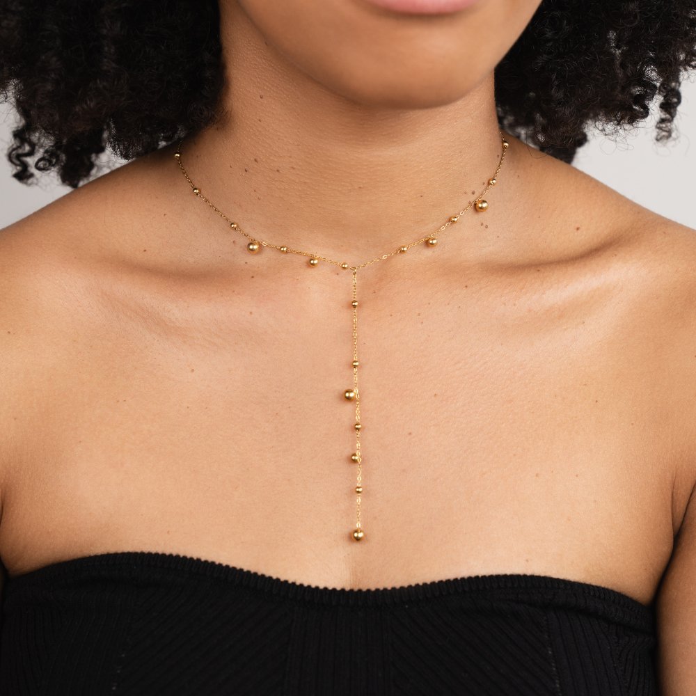 Naszyjnik Lovi Gold Beads z frędzlami