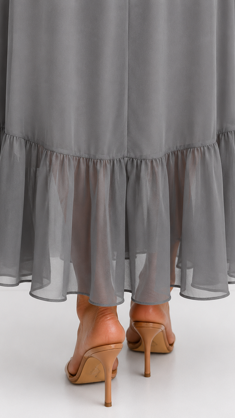 Eloise | Elegancka kopertowa sukienka maxi z szyfonu
