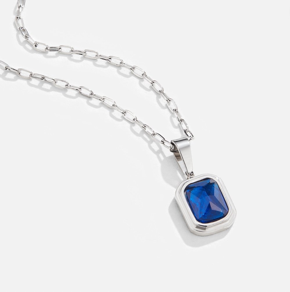 Srebrny naszyjnik z zawieszką Ocean Blue
