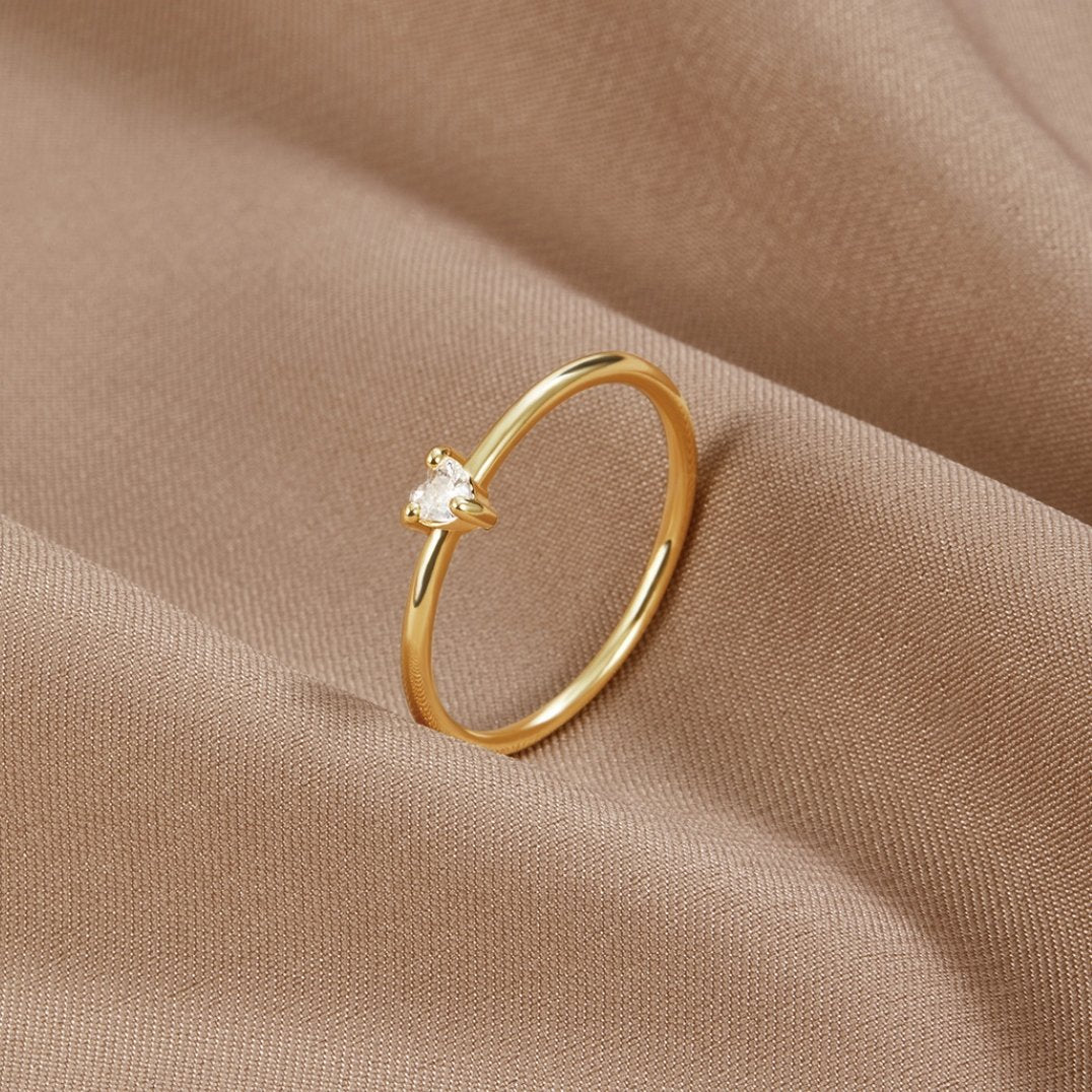 Jimena - Crystal Heart Ring