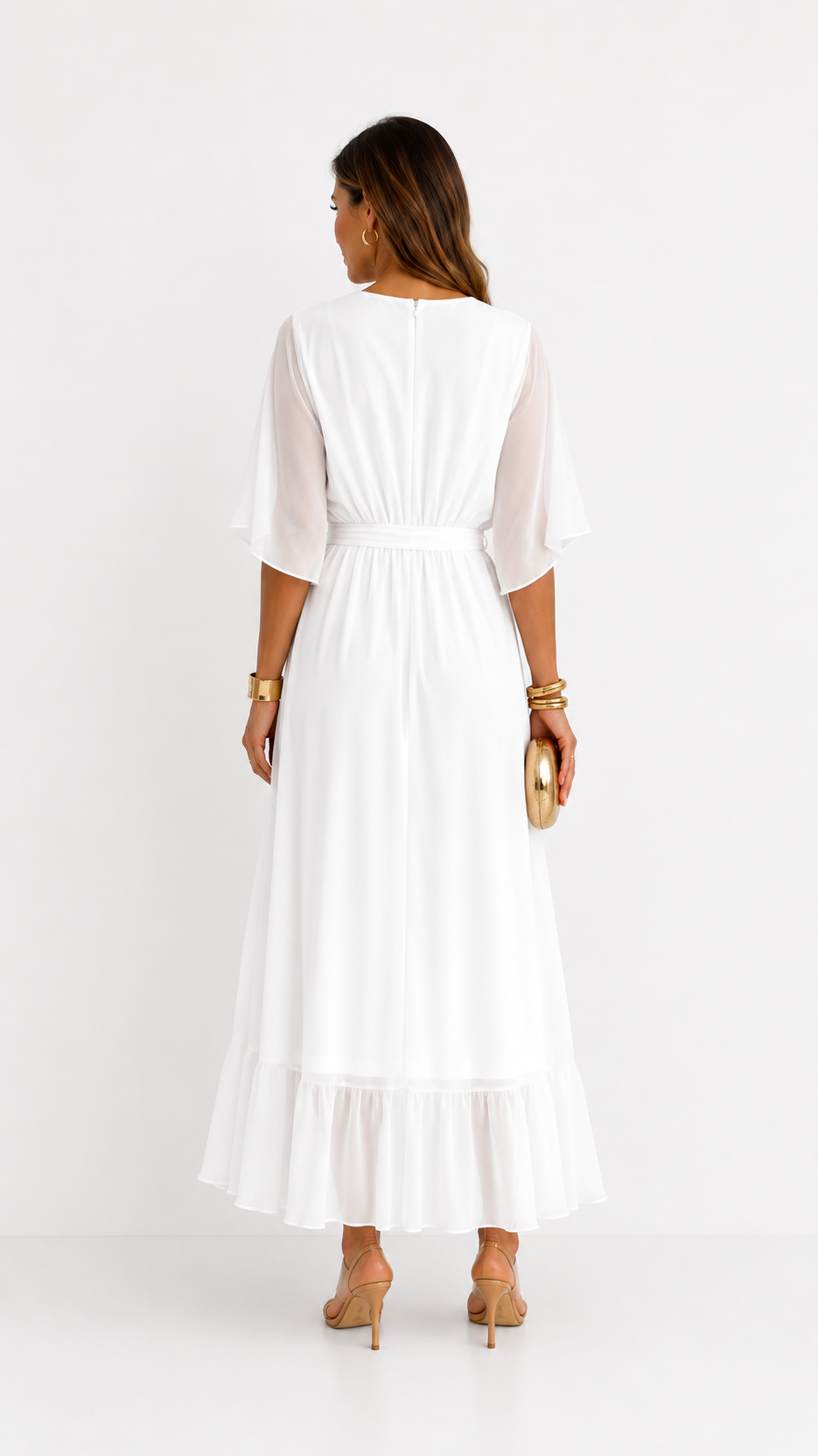 Eloise | Elegancka kopertowa sukienka maxi z szyfonu
